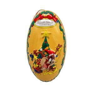 Vtg 1997 Russell Stover Looney Tunes Tazmanian Devil Egg Shaped Metal Ornament